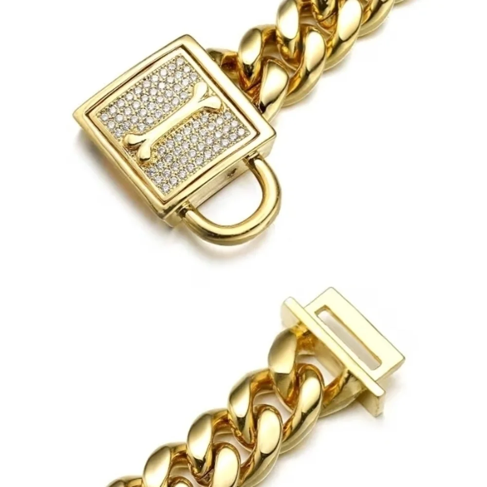 Gold Chain Necklace with Rhinestone Clasp